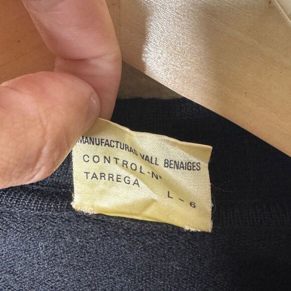 El Corte Ingles Sweater Women's Medium Black Cardigan Collared Knitted Wool Vntg - Picture 3 of 7